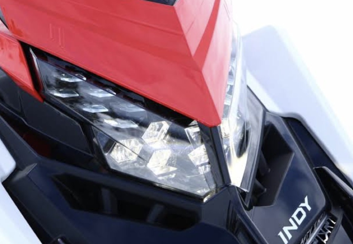 Polaris Indy snowmobile LED headlight detail