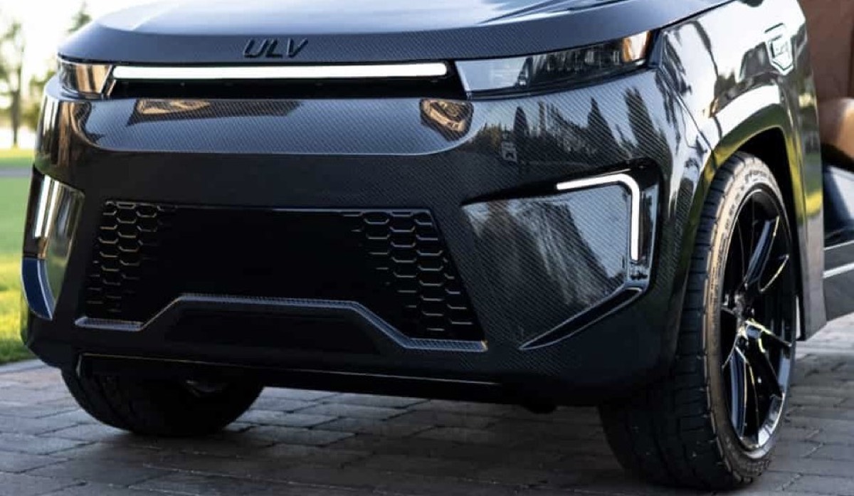 ULV electric vehicle front fascia with LED light bar